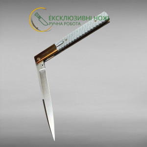 ВИКИДНИЙ авторський складаний ніж ручної роботи Androshchuk Knives, сталь n690, 60-61 HRC, купити ніж Україна